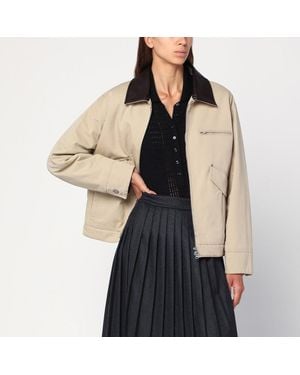 DUNST Giacca con zip beige in cotone - Nero