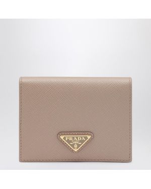 Prada Powder Saffiano Leather Small Wallet - Brown