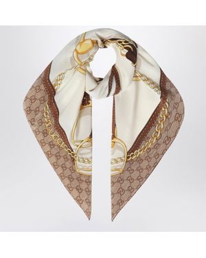 Gucci Bedrucktes Carré Aus Seidencrêpe - Mettallic