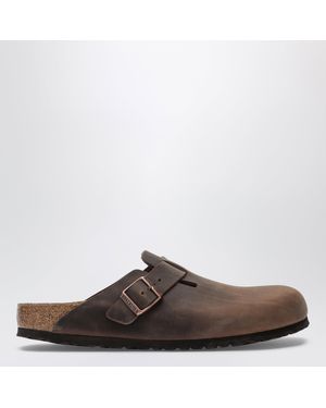 Birkenstock Habana Oiled Leather Boston Clogs By - Brown