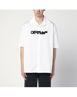 Off-White c/o Virgil Abloh Camicia bianca in cotone con logo - Bianco