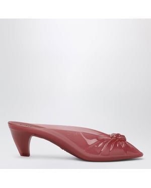 Chloé Transparent Tpu Jelly Mules With Bow - Pink