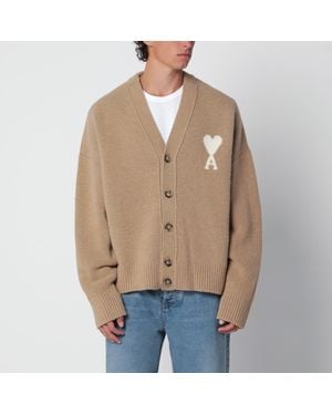 Ami Paris Ami De Coeur Cardigan - Natural