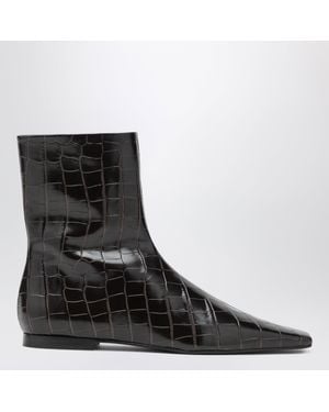 TOTEME Crocodileeffect Leather Chelsea Boots With Zip - Black