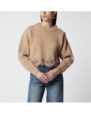 Chloé Cropped Turtleneck Jumper - Natural