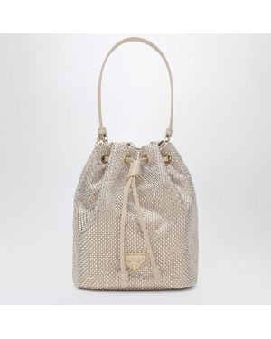 Prada Sac Seau Couleur Sable Avec Cristaux - Neutre