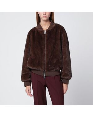 Acne Studios Faux Leather Bomber Jacket - Red