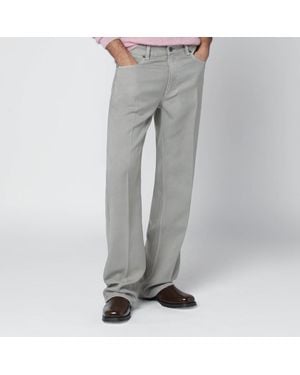 Our Legacy Pantalon Gris Clair En Polyester Japonais