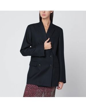 Dries Van Noten Double-Breasted Wool Jacket - Black