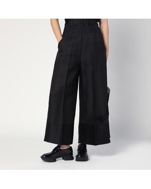 MKDT STUDIO Pantaloni atelier pasa neri in seta e lana - Nero
