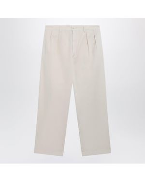 Prada Sandfarbene Baumwollhose - Weiß