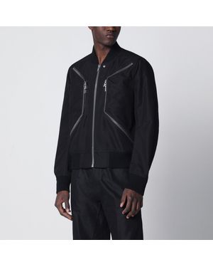 Rick Owens Zip-Up Cotton-Blend Jacket - Black