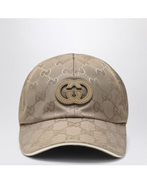 Gucci Cappello da baseball beige in nylon gg - Neutro