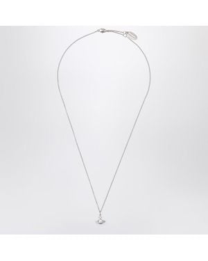 Vivienne Westwood Platinum Orb Pendant Necklace With Crystal - White