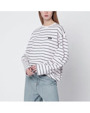 ROTATE BIRGER CHRISTENSEN T-Shirt Oversize À Manches Longues À Rayures Roses - Gris