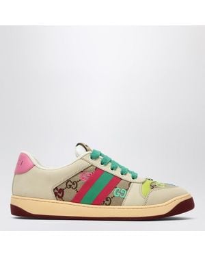 Gucci Baskets En Tissu Gg Avec Des Détails Multicolores - Vert