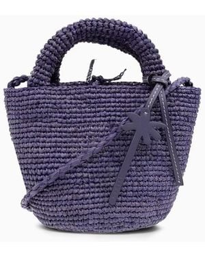 Manebí Mini Sac Lavande En Raphia - Bleu