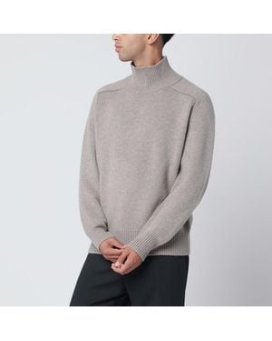 Soft Goat Pull Col Roulé En Cachemire Greige - Gris