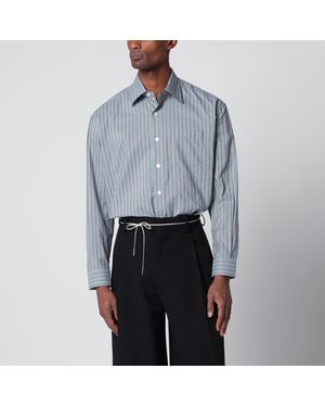 NAMACHEKO Aquamarine Striped Cotton Shirt - Blue