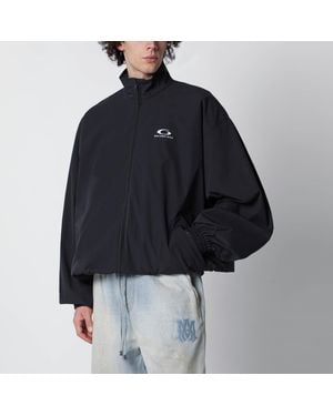 Balenciaga Washed Loop Sports Icon Zip Jacket - Black