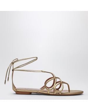 Aquazzura Low Leather Sandal - Brown
