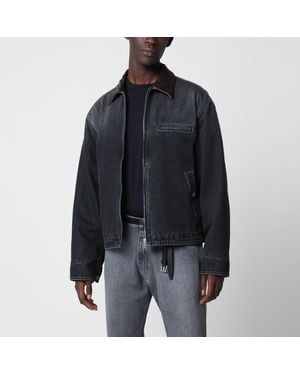 Prada Schwarze Denimjacke Mit Reißverschluss Im Vintage-Look