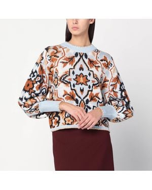 FARM Rio Light Sweater With Tapestry Detail - Red