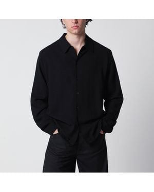 Séfr Sense Wool-Blend Crêpe Shirt - Black