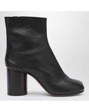 Maison Margiela Bottine Tabi En Cuir Coleur Prune - Noir