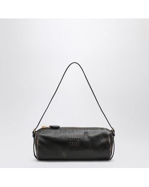 Miu Miu Pochette En Nappa Effet Vieilli Couleur Café - Noir
