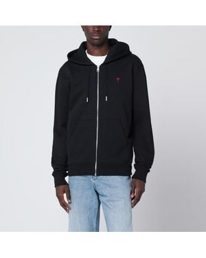 Ami Paris Ami De Coeur Zip-Up Sweatshirt - Black