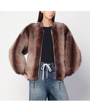 S.w.o.r.d 6.6.44 Chestnut Zip-Up Faux Fur Coat - Brown