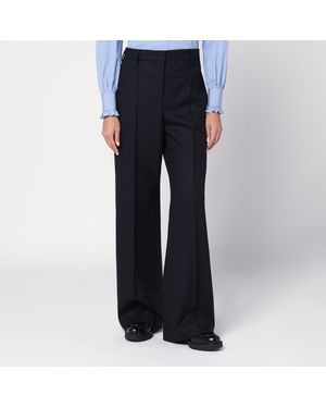 Prada Wool Wide Trousers - Blue