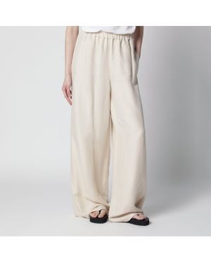 Max Mara Wide-Leg Linen And Silk Twill Trousers - Natural