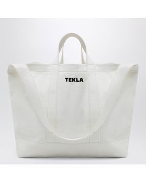 Tekla Cotton Beach Bag - White