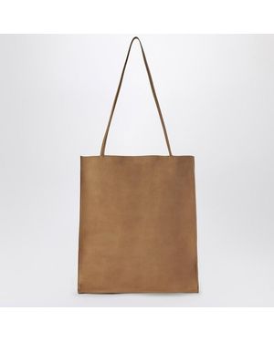 The Row Large to go tote borsa in nabuk - Marrone
