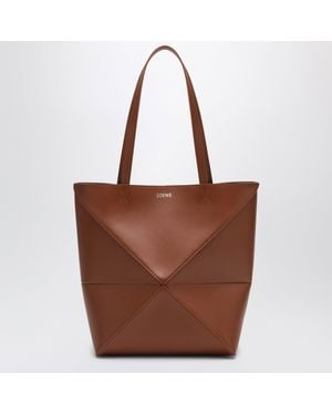 Loewe Medium Puzzle Fold Tote Bag - Brown