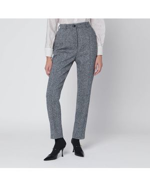 Dolce & Gabbana Wool-Blend Dotted Trousers - Blue