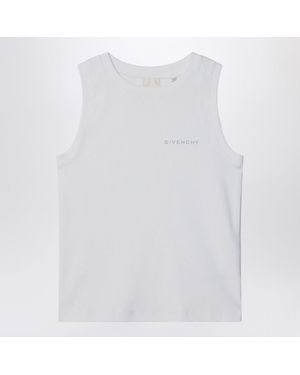 Givenchy White Ribbed Tank Top With Logo