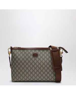 Gucci Borsa a tracolla piccola in tessuto gg beige ed ebano - Grigio