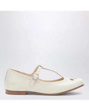Chloé Ivory Leather Ballerinas - White