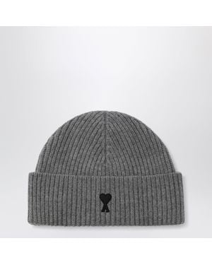 Ami Paris Ami De Coeur Beanie - Grey