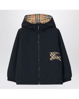 Burberry Wendejacke Mit Kapuze Aus Nylon, Sand Check - Blau