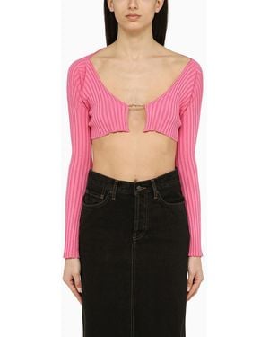 Jacquemus La Maille Pralu Cropped Cardigan - Red