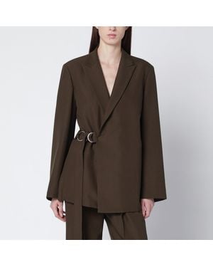 Loewe Wool Blazer With Belt - Brown