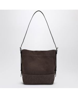 Lemaire Kleine Belted Tote-Bag Dunkelbraun Aus Baumwolle
