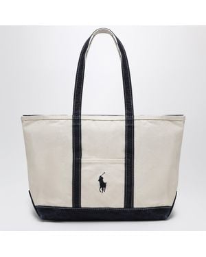 Polo Ralph Lauren Big Pony Canvas Tote - White