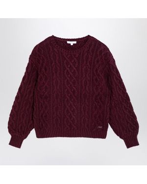 Chloé Burgunderfarbener Pullover Aus Wolle Und Baumwolle - Lila