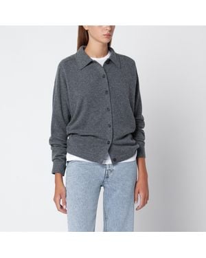 TOTEME Cardigan Gris Foncé Chiné En Cachemire