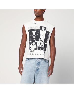 Enfants Riches Deprimes Sleeveless Vintage-Effect T-Shirt With Print - White